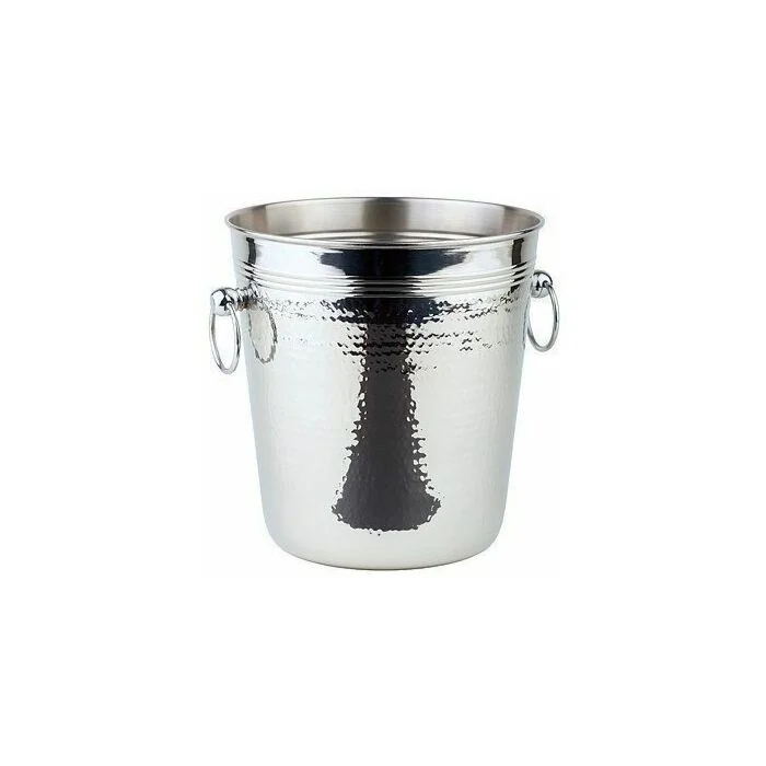 APS Wein-/ Sektkühler Edelstahl poliert 21x21,5 cm HAMMERSCHLAG
