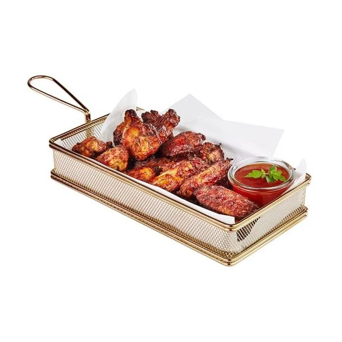APS Servier-Frittierkorb SNACKHOLDER, Gold-Look, 13 cm