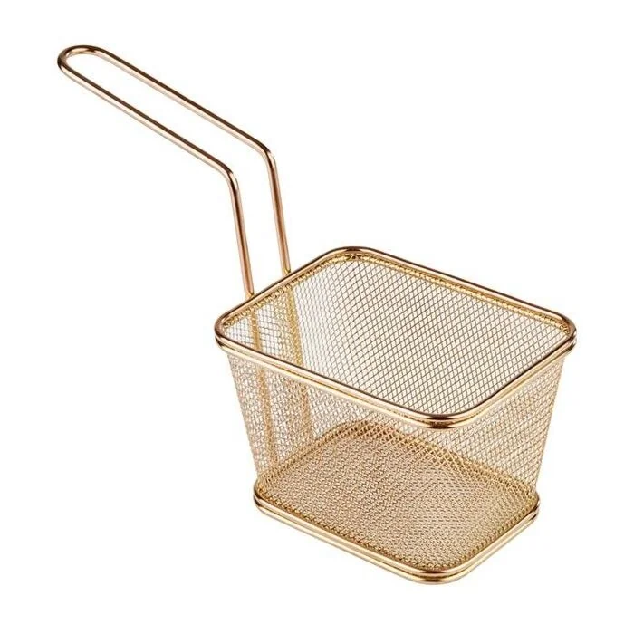 APS SNACKHOLDER Servier-Frittierkorb , Gold-Look 13 cm