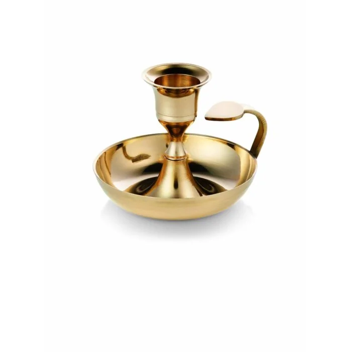 WAS 5 Kerzenhalter mit Griff Ø 10 cm Höhe 7 cm goldfarben Messing