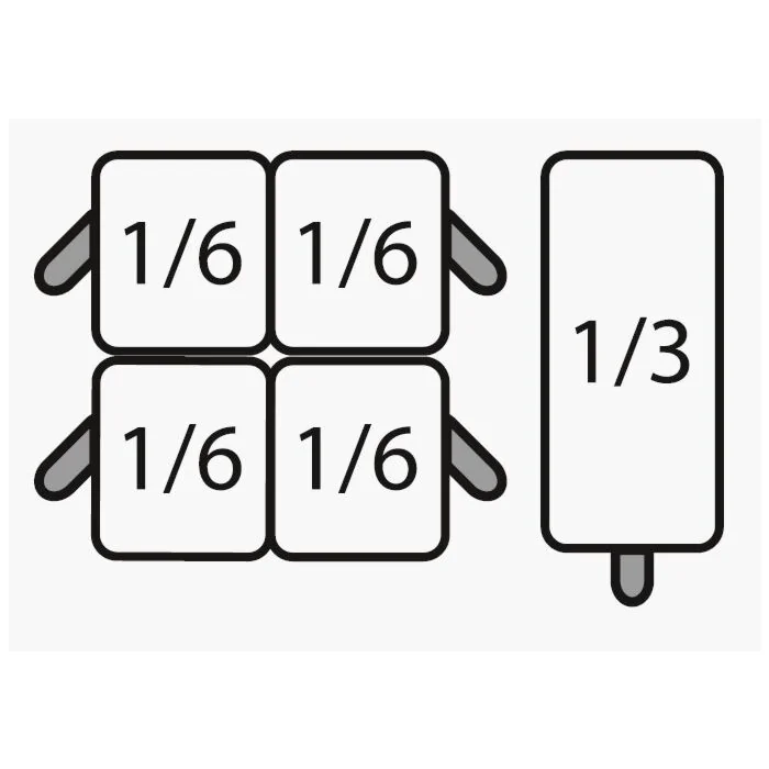 SARO  Nudelkorbset: 4 x 1/6 GN + 1 x 1/3 GN