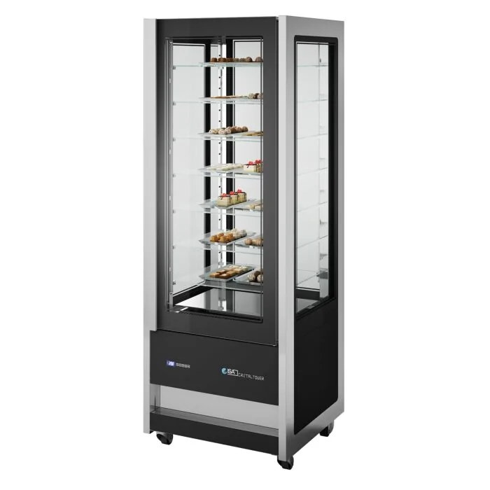 NordCap Panorama-Kühlvitrine CRISTAL TOWER 750 RV TN Black