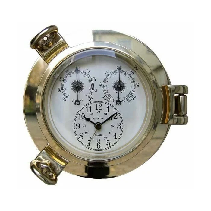 Sea Club Uhr, Thermo- & Hygrometer im Bullauge Mesing