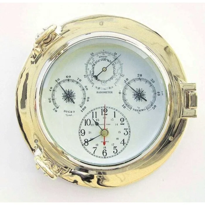 Sea Club Uhr, Baro-, Thermo- & Hygrometer im Bullauge