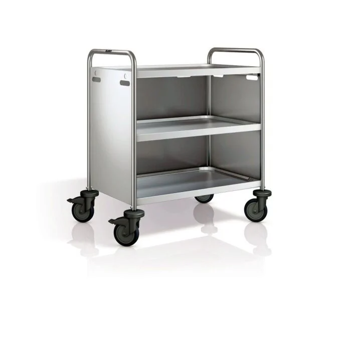 B.PRO Servierwagen SW 8 x 5 - 3 Kunststoffrollen inkl. CNS Verkleidung