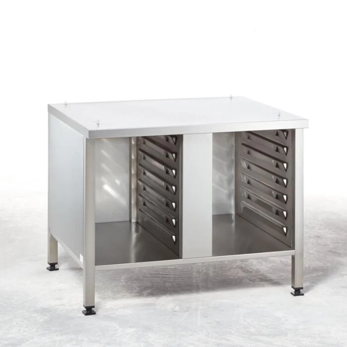 RATIONAL Untergestell UG III für Typ 6-1/1, 10-1/1, 14 Paar Auflageschienen, Seitenwände, Rückwand und Decke, Höhe 699 mm, mit Fixierung (MarineLine), Musterbild