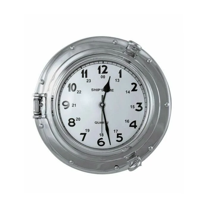 Sea Club Uhr im Bullauge 18/28,5 cm vernickelt