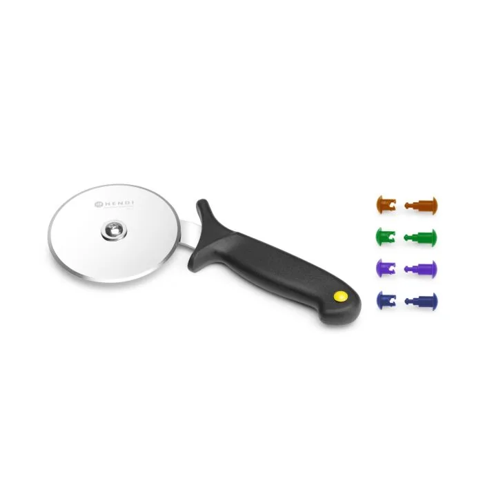 Hendi Pizzaroller mit HACCP-Farbkodierungsclips, Schwarz, (L) 230 mm
