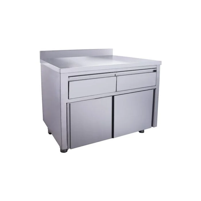 SARO Schiebetürenschrank mit 2 Schubladen und Aufkantung 1200 x 700 x 850 mm