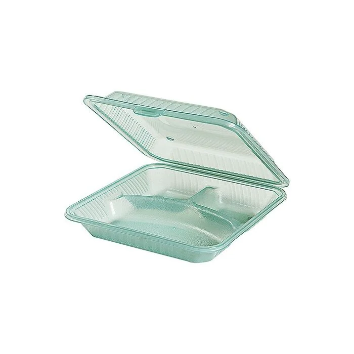 Contacto Eco-Takeouts Behälter, 3 Fächer grün
