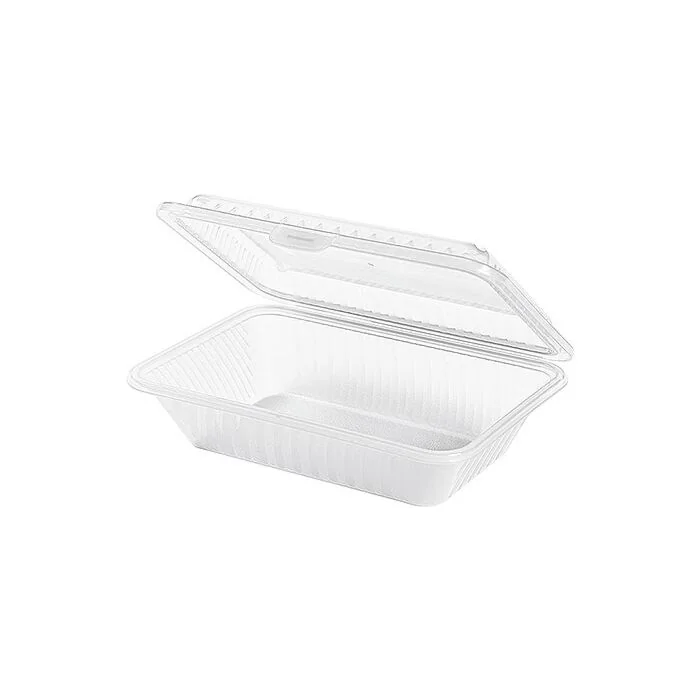 Contacto Eco-Takeouts Behälter, flacher Deckel, weiß