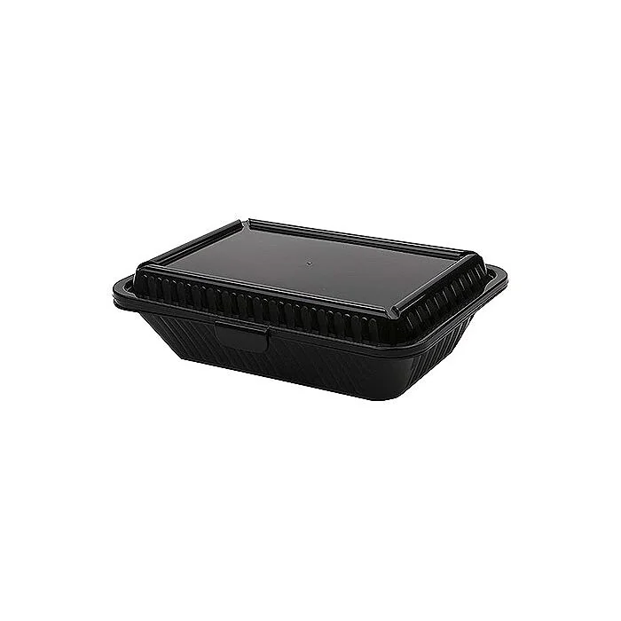 Contacto Eco-Takeouts Behälter, flacher Deckel, schwarz