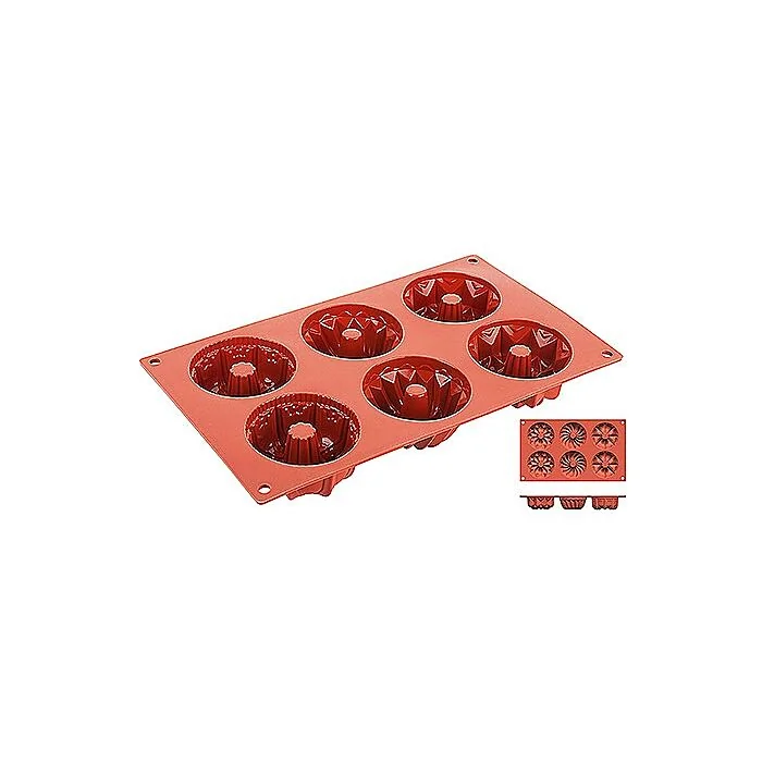 Contacto Silikon-Backmatte, Gugelhupf 6 Formen