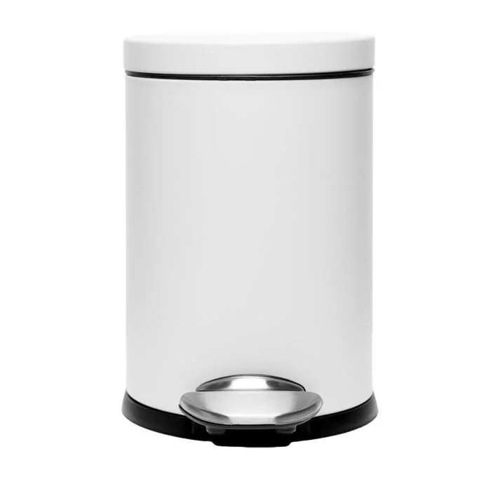 ALISEO Hygieneeimer PRESTIGE 3L in Weiß-Matt mit Soft-Close-Deckel aus Edelstahl
