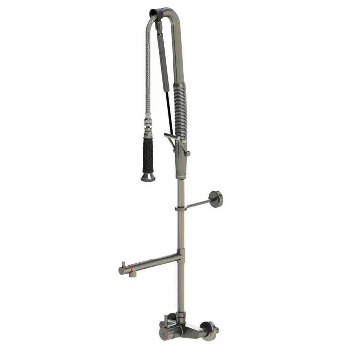 Echtermann TOP CLEAN Geschirrspülbrause Einhebelmischbatterie Wand Hochleistungs-Zugautomatik, 800mm