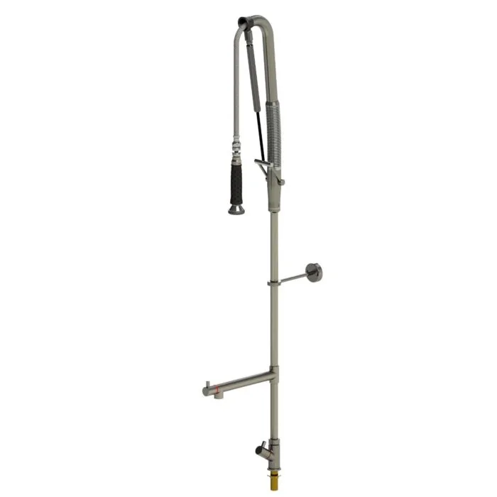 Echtermann TOP CLEAN  Geschirrspülbrause Hochleistungs-Zugautomatik Standventil mit Premium-Schwenkventil, 800mm