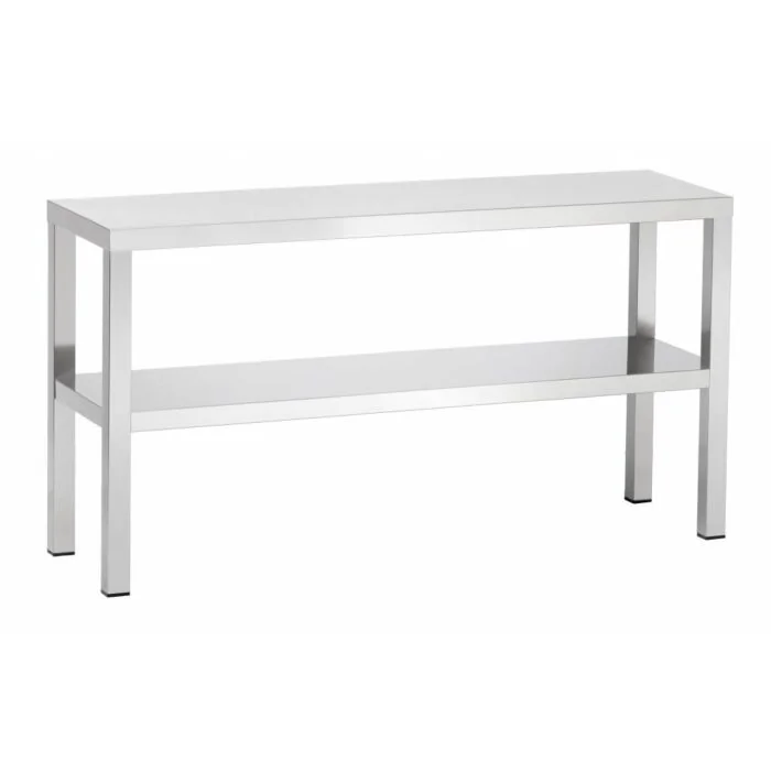 Edelstahl Aufsatzboard 2-Etagen, Bautiefe 400 mm, AISI 304, 600 x 400 x 600