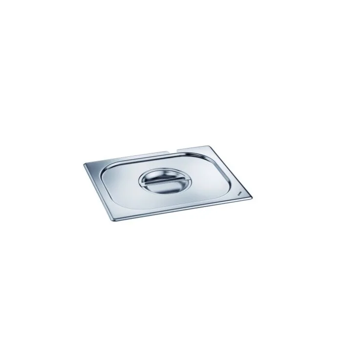 B.PRO Gastronorm Deckel mit Griffmulde und Löffelaussparung Edelstahl-GN 2/4 (530 x 162 mm) (GN Behälter)