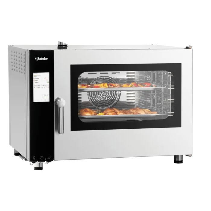 Bartscher Kombidämpfer Silversteam2 5110D – Frontansicht des Elektro-Kombidämpfers mit Touch-Steuerung und 5 Einschüben