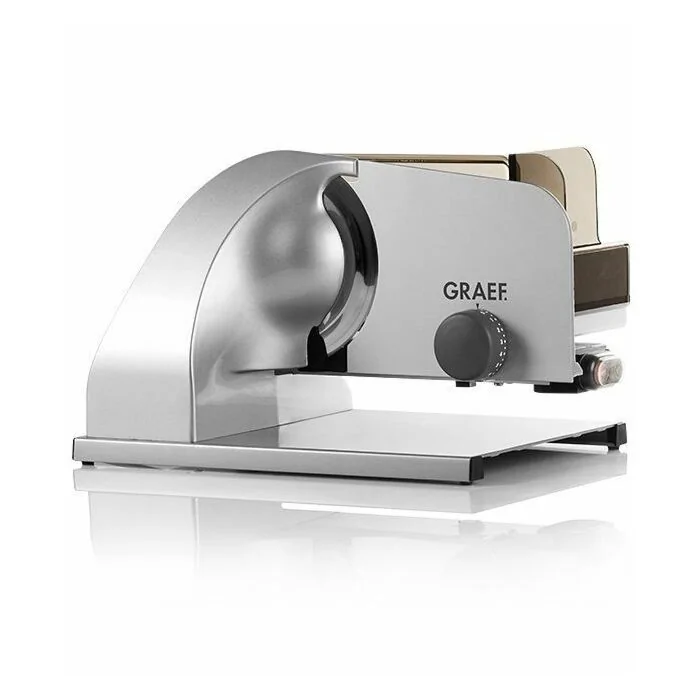 GRAEF Allesschneider Bistro 1920 – Frontansicht des Retro-Allesschneiders in Silber