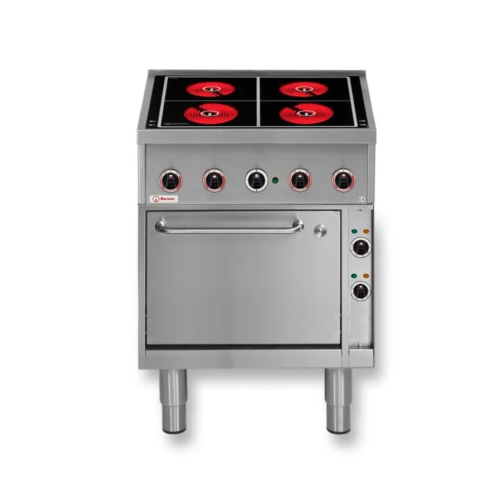 Berner Standherd Elektro mit Bratofen und Strahlheizkörper BSH4BKTD