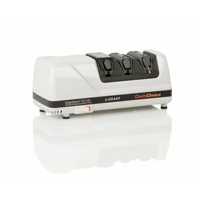 GRAEF Messerschärfer CC 120 – elektrischer Messerschärfer mit Kunststoffgehäuse in der Seitenansicht