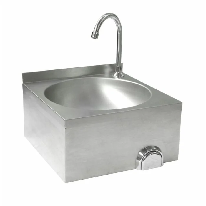 Hendi Waschbecken mit Kniebedienung, 400 x 400 x (H) 450 mm