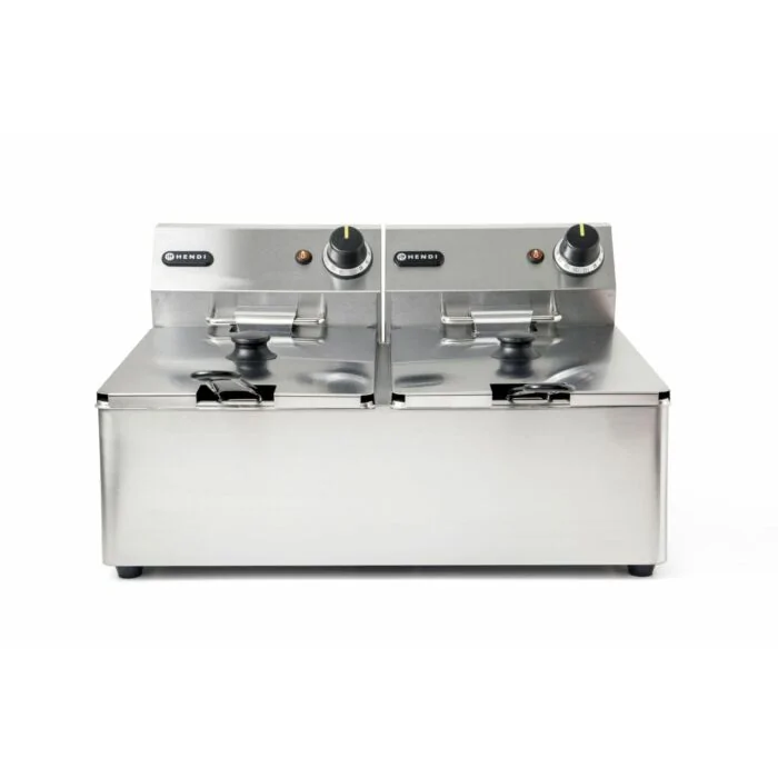 Hendi Friteuse Kitchen Line - 2x6L, Kitchen Line, 12L, 50/190˚C, 230V/6600W, 550x430x(H)290mm