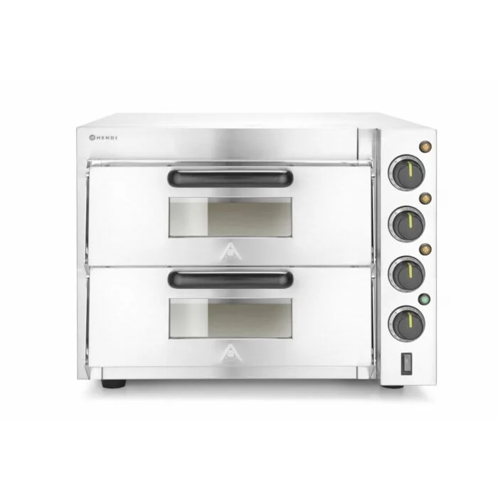 Hendi Doppeldeck-Pizzaofen 3000W, Silber, 50 / 350 ˚C, 230 V / 3 kW, 580 x 560 x (H) 435 mm