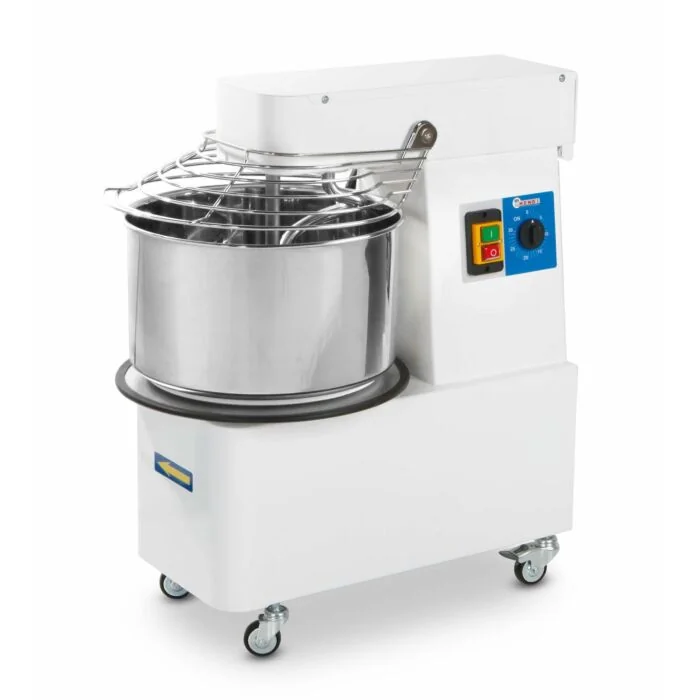 Hendi Spiralteigmaschine mit fixierter Schüssel - 20 L, 56 kg/h, 400 V / 0,75 kW, 385 x 670 x (H) 725 mm