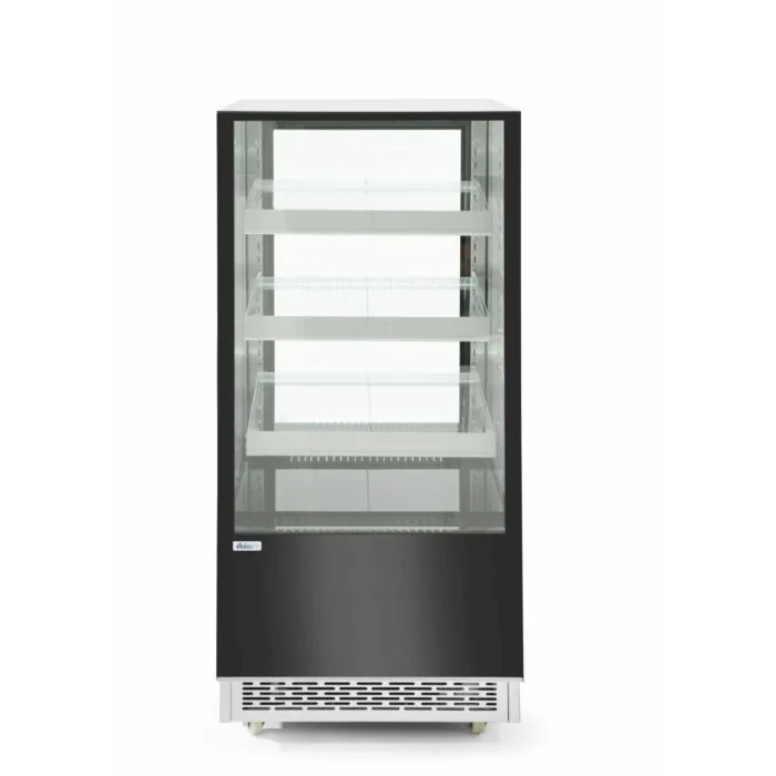 Hendi Kühlvitrine mit 3 geneigten Regalen, 300 L, 2 / 6 ˚C, 230 V / 0,48 kW, R290, 650 x 805 x (H) 1445 mm