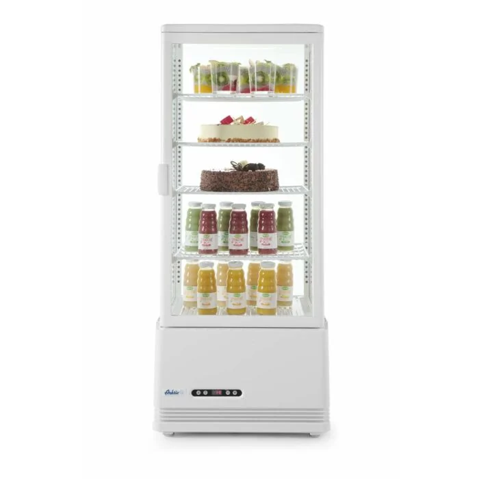 Hendi Aufsatz Kühlvitrine 98 Liter, weiß, 2/6˚C, 230V/210W, R600a, 452 x 406 x (H) 1116 mm