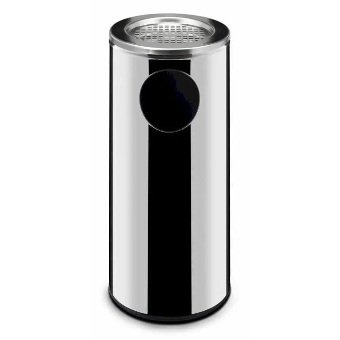 Hendi Mülleimer Standmodell mit Aschenbecher, 33 L, ø 240 x (H) 660 mm