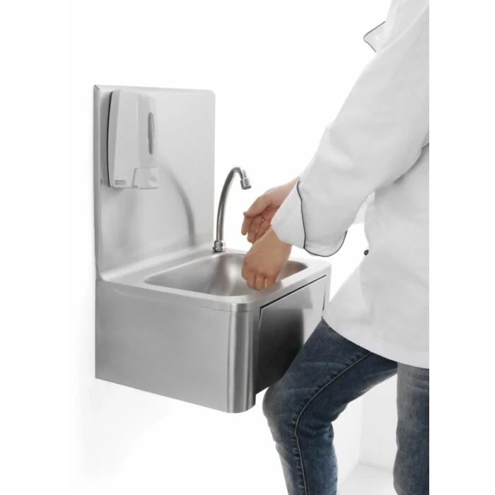 Hendi Handwaschbecken mit Kniebedienung, 400 x 335 x (H) 570 mm