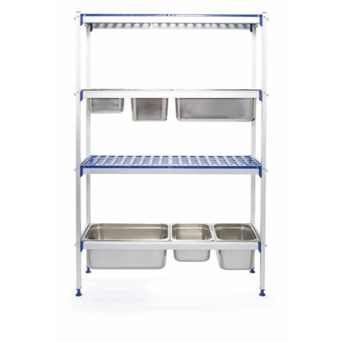 Hendi Regalsystem aus Aluminium für GN Behälter, 1120 x 355 x (H) 1685 mm