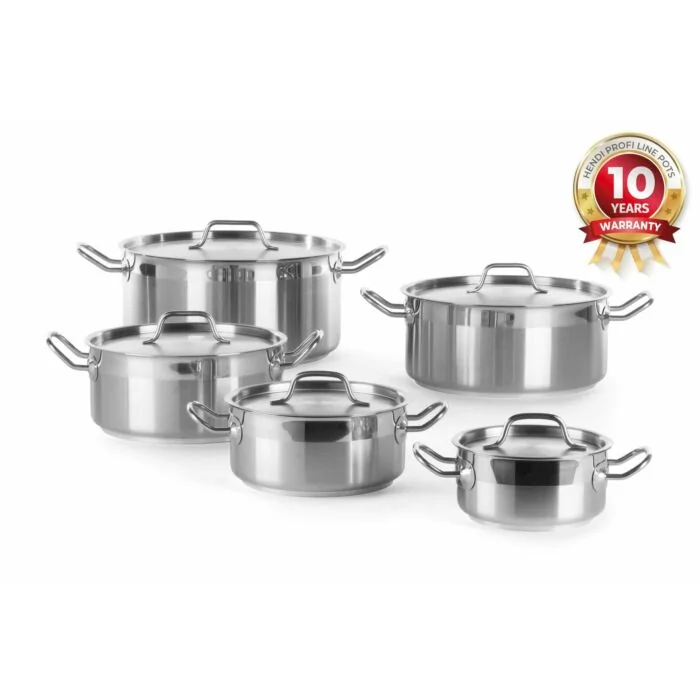 Hendi Kochtopf, niedrig - mit Deckel, Profi Line, 1,5 L, ø 160 x (H) 75 mm