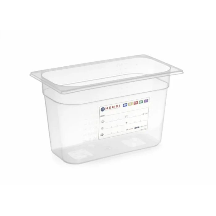 Hendi HACCP Aufbewahrungsbehälter GN 1/3, 2,5 L, Transparent, 325 x 176 x (H) 65 mm