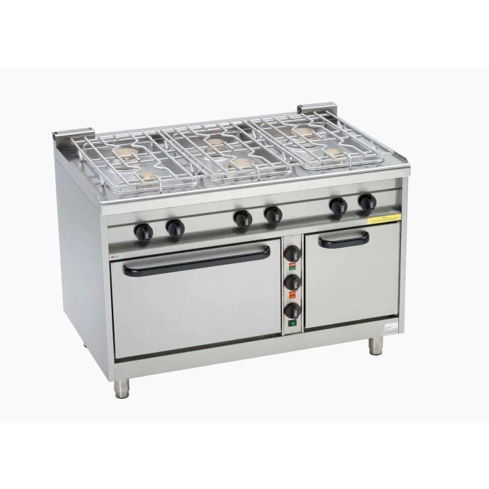 EKU Thermik 850 Gasherd PowerBurner mit 2 Elektrobacköfen GEH-8-2