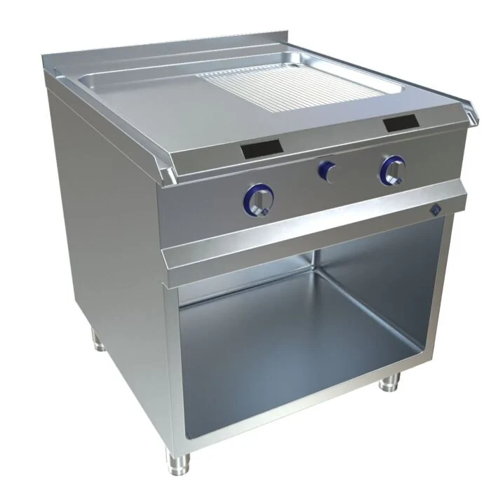 MKN Optima 850 Elektro Griddleplatte 800 halb geriffelt MaxPower mit OPTIMA Control