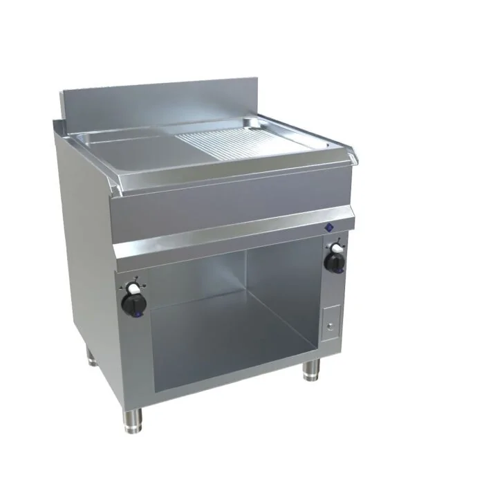 MKN Optima 700 Gas Griddleplatte 800, halb geriffelt