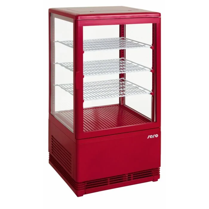 SARO Mini-Umluftkühlvitrine Modell SC 70 rot