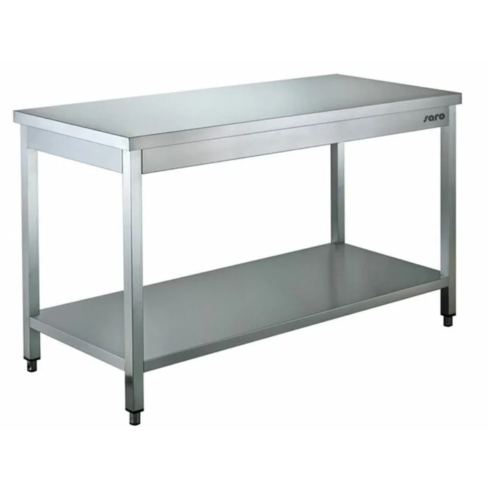 SARO Edelstahltisch, mit Unterblatt - 600 mm Tiefe, 700mm