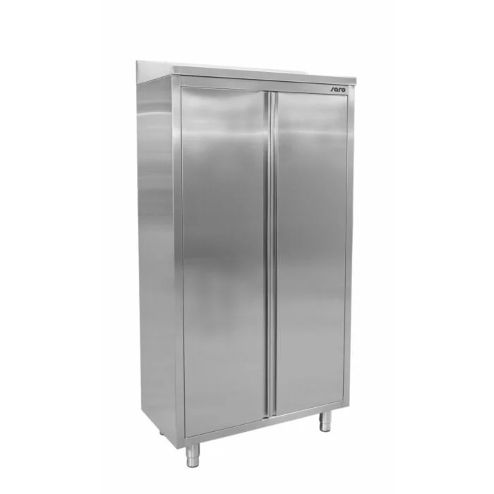 SARO Edelstahlhochschrank mit 3 Böden, schräges Dach, 600mm