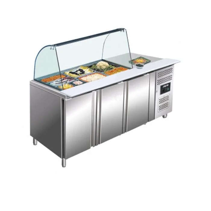SARO Saladette mit Glasaufsatz Modell GN 3100 TNS