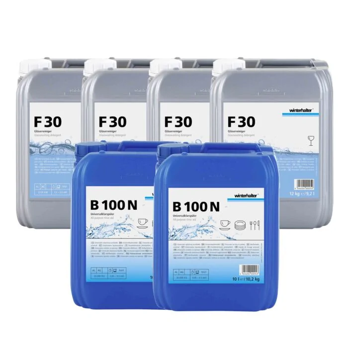 Winterhalter Sparpaket Reiniger F 30 4 x 12 kg und Klarspüler B 100 N 2 x 10 L