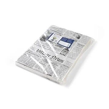 Hendi Einschlagpapier, fettdicht - 500 Stk, Zeitungsdruck, 250 x 350 mm