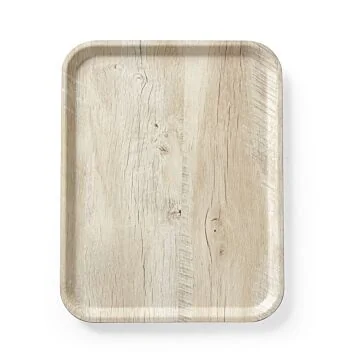 Hendi Serviertablett aus Melamin mit Holzoptik, Holz hell, 330 x 430 mm