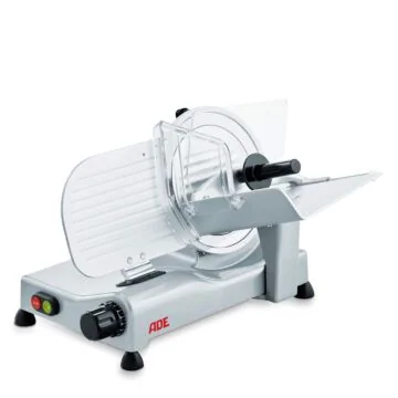 ADE Schrägschneider SNACK 220-230 – Aufschnittmaschine mit 220-mm-Messer aus Spezialstahl, Seitenansicht