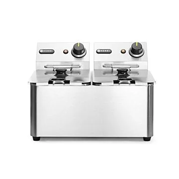 Hendi Friteuse Kitchen Line - 2x4L, 8L, 50/190˚C, 230V/6000W, 470x380x(H)330mm