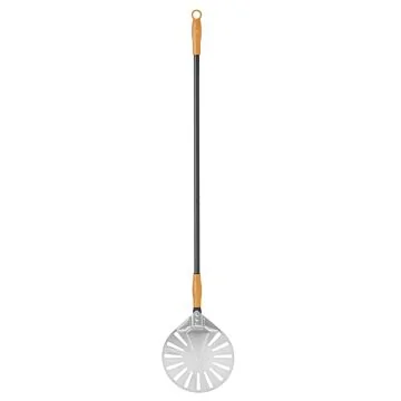 Hendi Edelstahl Pizzaschaufel, rund, perforiert, 230 x 1200 mm perforiert